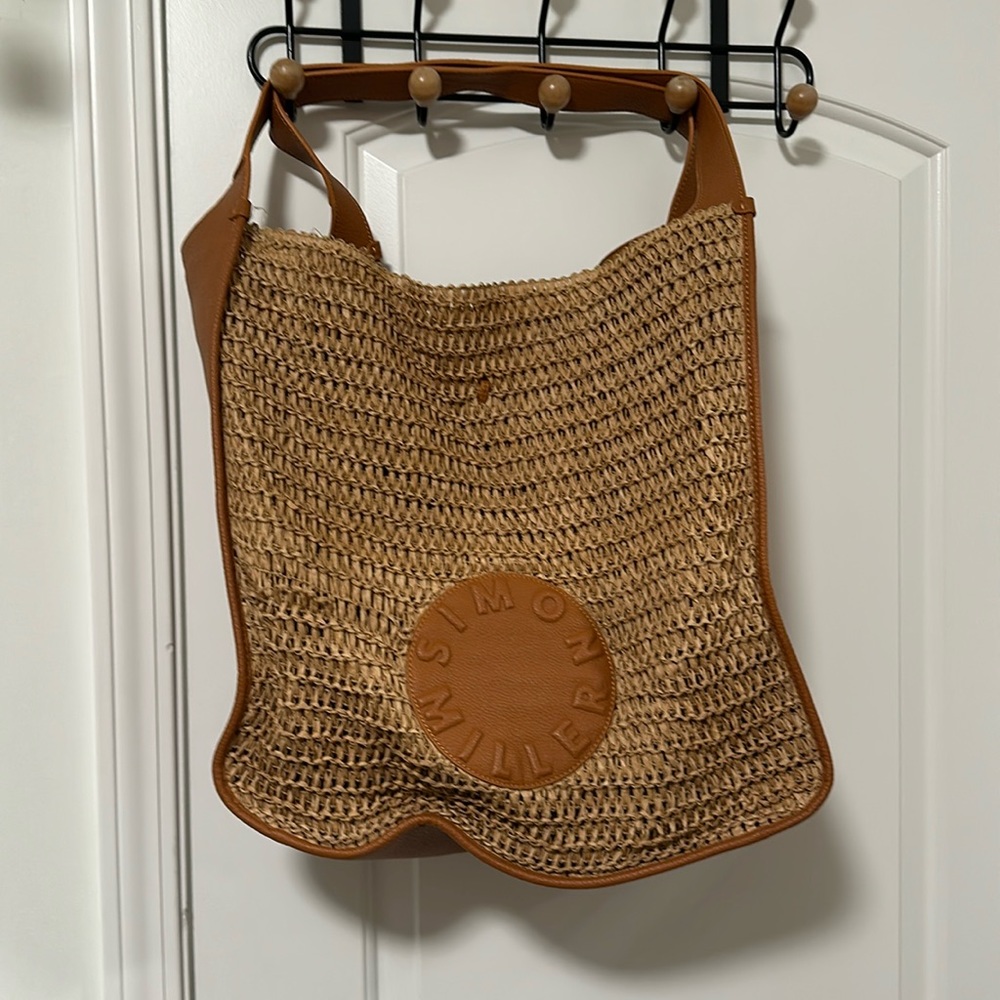 Simon Miller Banyan Leather and Straw Bag
